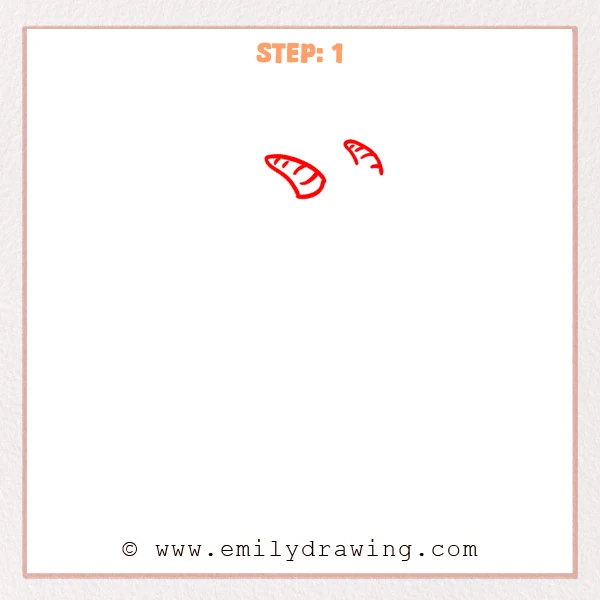 how to draw a cartoon goat - Early sketch of a cartoon goat showing two curved horns with simple band stripes near the top of the page.